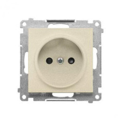 Simon 55 Gniazdko wtyczkowe bez uziemienia z przesłonami (moduł) 16 A, 250 V~, szybkozłącza Szampański mat TG1CZ.01/144