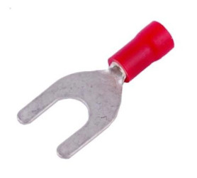 Końcówka widełkowa izolowana 1,5 M6 czerwona 100szt SGE KWR6