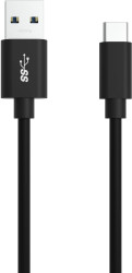 Ansmann Kabel USB USB 3.2 Gen1 Złącze męskie USB-A, Złącze męskie USB-C® 1.20 m czarny aluminiowa wtyczka, płaszcz TPE,
