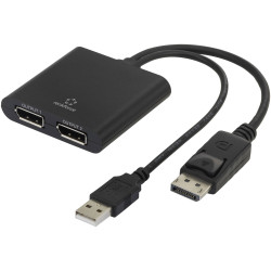 Renkforce Rf-4758087 Displayport Adapter Black 20 Cm Dual Socket Connection