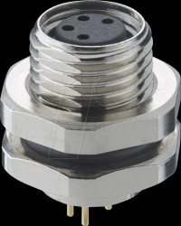 0821 04 T10CP Receptacle connector, M8, 4 pin, female