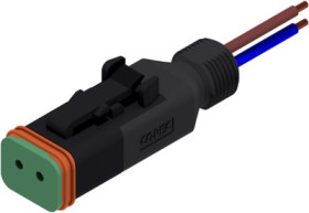 Connection cable, socket, 2 pole, straight to openend, 2m