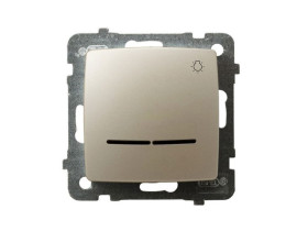 KARO Wyłącznik zwierny przycisk "światło" z podświetleniem niebieskim ecru perłowy ŁP-5SS/m/42 OSPEL