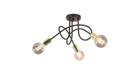 Lampa Sufitowa Nowoczesna 3Xe27 Rumba Black/Gold