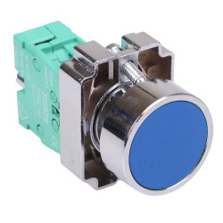 Techna PtecMetPNBlue Blue Flush Push Button Switch Metal 10A 1NO