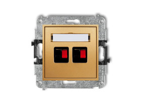 MINI Gniazdo głośnikowe podwójne złoty 29MGG-2 KARLIK