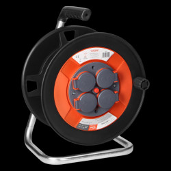 Bryzgoszczelny zwijak bębnowy IP44 4x2P+Z 16A 230V H05VV-F 3x1,5mm2 50m CR-5 Virone Orno