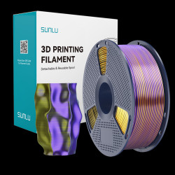 SUNLU SILK PLA+ 1.75mm 1kg TRI Color Black Gold Purple, multi, wielokolorowy, jedwabisty