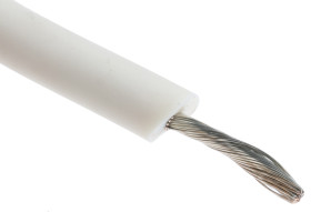 Przewód montażowy 3,3 mm² Biały Alpha Wire Guma silikonowa 12 AWG 40 kV dc dł. 30m 65/0,25 mm +150°C Lista UL
