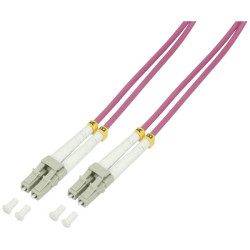 LogiLink FP4LC01 Fibreglass FO Cable Violet 1.00 m 50/125 &#xB5; Multimode OM4