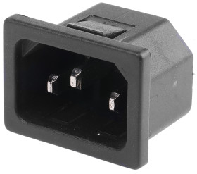 Złącze IEC IEC C14, na Zatrzask Męski 10A Proste liczba bezp None Lutowane RS PRO