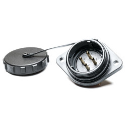 Złącze wielostykowe przemysłowe 4-pinowe Montaż na kołnierzu Gniazdo RS PRO