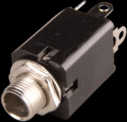 Jack socket, 6.3 mm mono, closed, switch contact
