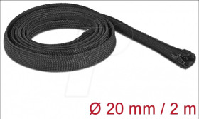 19167 Braided Sleeve with zip fastener heat-resistant 2 m x 20 mm blac