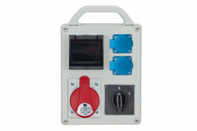 Rozdzielnica prznośna R-BOX 240R 4S 1x32A/5P 2x250V, wył. 0/1, puste okno IP44 B.1711RW