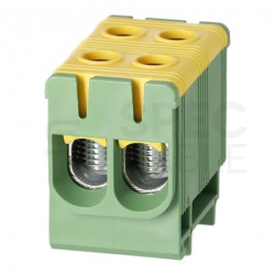 Złączka szynowa 2-torowa Al/Cu 2,5-50mm2 na TH35 żółto-zielony FJ-E50/2/D HEDO