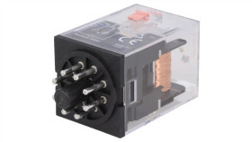 Mks2p-24Ac Przekaźnik: Elektromagnetyczny Dpdt Ucewki: 24Vac 10A/250Vac