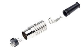 Wtyk Din 5 -pinowe Męski Montaż na kablu 100 V AC