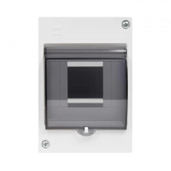 Rozdzielnica modułowa 1x4 natynkowa IP30 MINI S-4 z pokrywą dymną (N+PE) 2304-11
