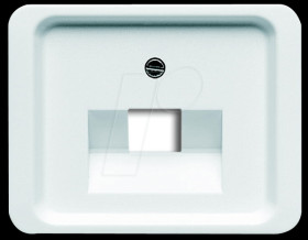 1803-24G Data socket central plate, single socket, matt white