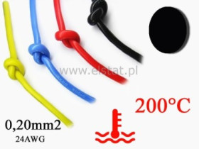 Kabel silikonowy czarny; cynowana miedź 0,20mm2