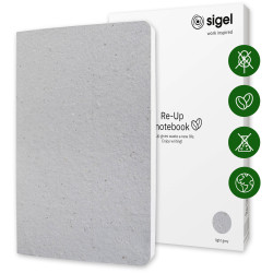 Sigel RU100 Re-Up Notebook Squared Light grey 50 sheets A5 portrait