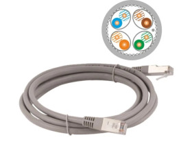 Patch-cord S/FTP kat.6A LSOH 0.5m szary KKS6ASZA0.5