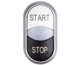 Napęd przycisku podwójny czarno/biały /START-STOP/ z podświetleniem z samopowrotem M22-DDL-WS-GB1/GB0 216708