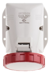 Złącze przemysłowe - zasilające 16A Gniazdo 415 V 3P + N + E Żeński Scame Czerwony Montaż ścienny, IP67