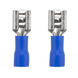 2x Konektor żeński 4.8mm z izolacją niebieski