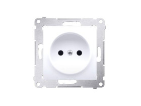 SIMON 54 Gniazdo pojedyncze bez uziemienia białe z przesłonami DG1Z.01/11 KONTAKT SIMON