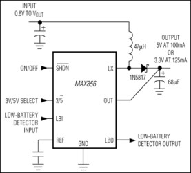 3.3V/5V or Adjustable Output, Step-Up DC-DC Converters