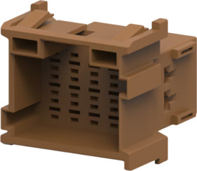 Plug, unequipped, 18 pole, straight, 3 rows, brown, 1-967629-6