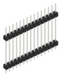 Pin header, 15 pole, pitch 2.54 mm, straight, black, 10056819