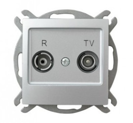 IMPRESJA Gniazdo RTV przelotowe 10dB srebrny GPA-10YP/m/18