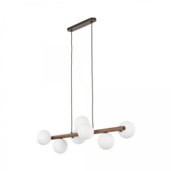 Lampa wisząca ESTERA WOOD ORZECH 7 kloszy idealna do jadalni, salonu 10272 TK Lighting
