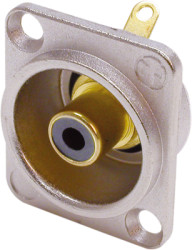 RCA chassis socket, Cincheinbaubuchse, 10 A, löten, NF2D-0