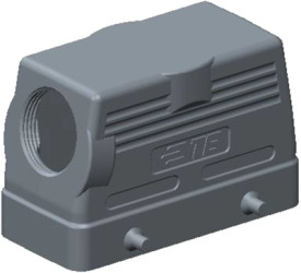 Housing, size HB16, die-cast aluminum, PG21, angled, clip locking, IP65, T1210160121-000