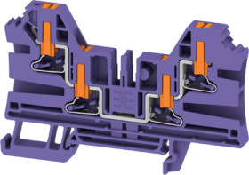 Through terminal block, push-in connection, 4.0 mm², 32 A, 8 kV, purple, 2872160000