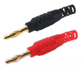 Złącza bananowe Męski Połączenie lutowane typ Wtyk bananowy Czarny/czerwony 10A RS PRO rozmiar 2mm