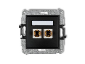 MINI Gniazdo głośnikowe pojedyncze (typu banan - czerwony i czarny pozłacany 4 mm2 do lutowania) czarny mat 12MGG-3 KARLIK