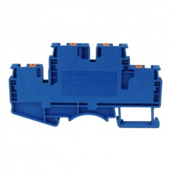 Złączka szynowa zaciskowa niebieska 4mm2 2-piętrowa 4-przewodowa 5811