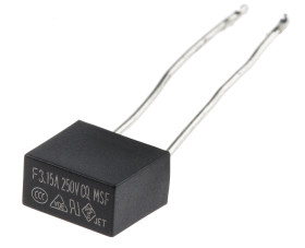 Bezpiecznik nieresetowalny 3.15A 250V RS PRO F Termoplastyczne 35 A przy 250 V AC rozstaw 5.08mm