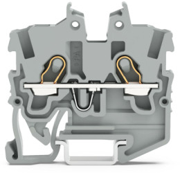 2 wire mini through terminal, push-in connection, 0.14-1.5 mm², 2 pole, 13.5 A, 6 kV, gray, 2050-1201