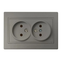 DOMO Gniazdo podwójne kompletne śrubowe 16A 250V szampański 011261150 25034