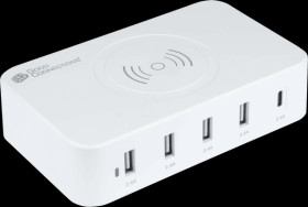 PCA-D005W USB-Ladegerät, 5 V, 2,4 A, 60 W + 10 W QI