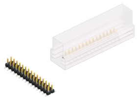 Pin header, 30 pole, pitch 2.54 mm, angled, black, SLLP6SMD03830SSM