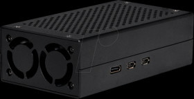 RB-ALUCASEP5-M2 Housing for Raspberry Pi 5 + M.2-HAT, active cooling, aluminum,