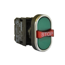 Przycisk sterowniczy potrójny, zielony z wystającym czerwonym stopem, niestabilny, 1Z+1R+1Z T0-B121B30YY