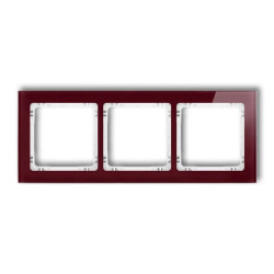 DECO Ramka potrójna - efekt szkła (ramka: bordowa spód: biały) bordowy 14-0-DRS-3